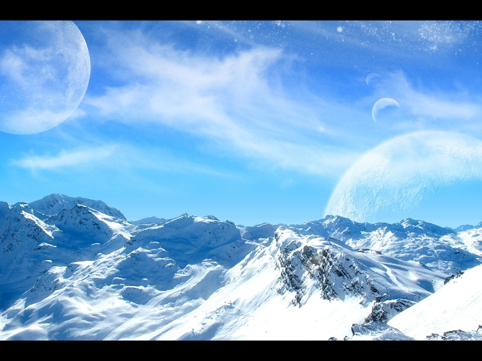 mountain snow cool sky moon world