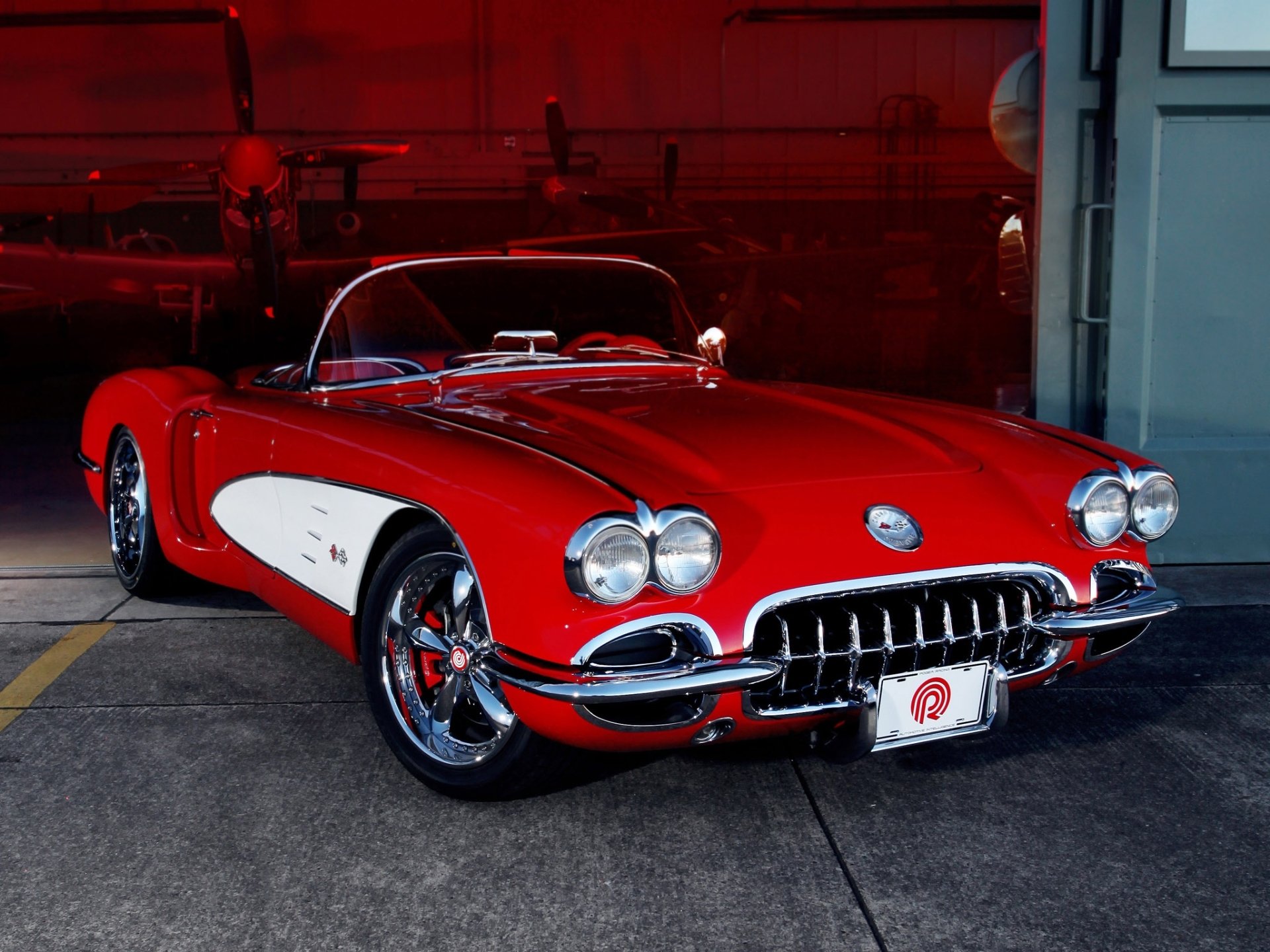 chevrolet corvette c1 1959 custom pogea racing chevrolet custom classic tuning red rims front sambolets hangar twilight