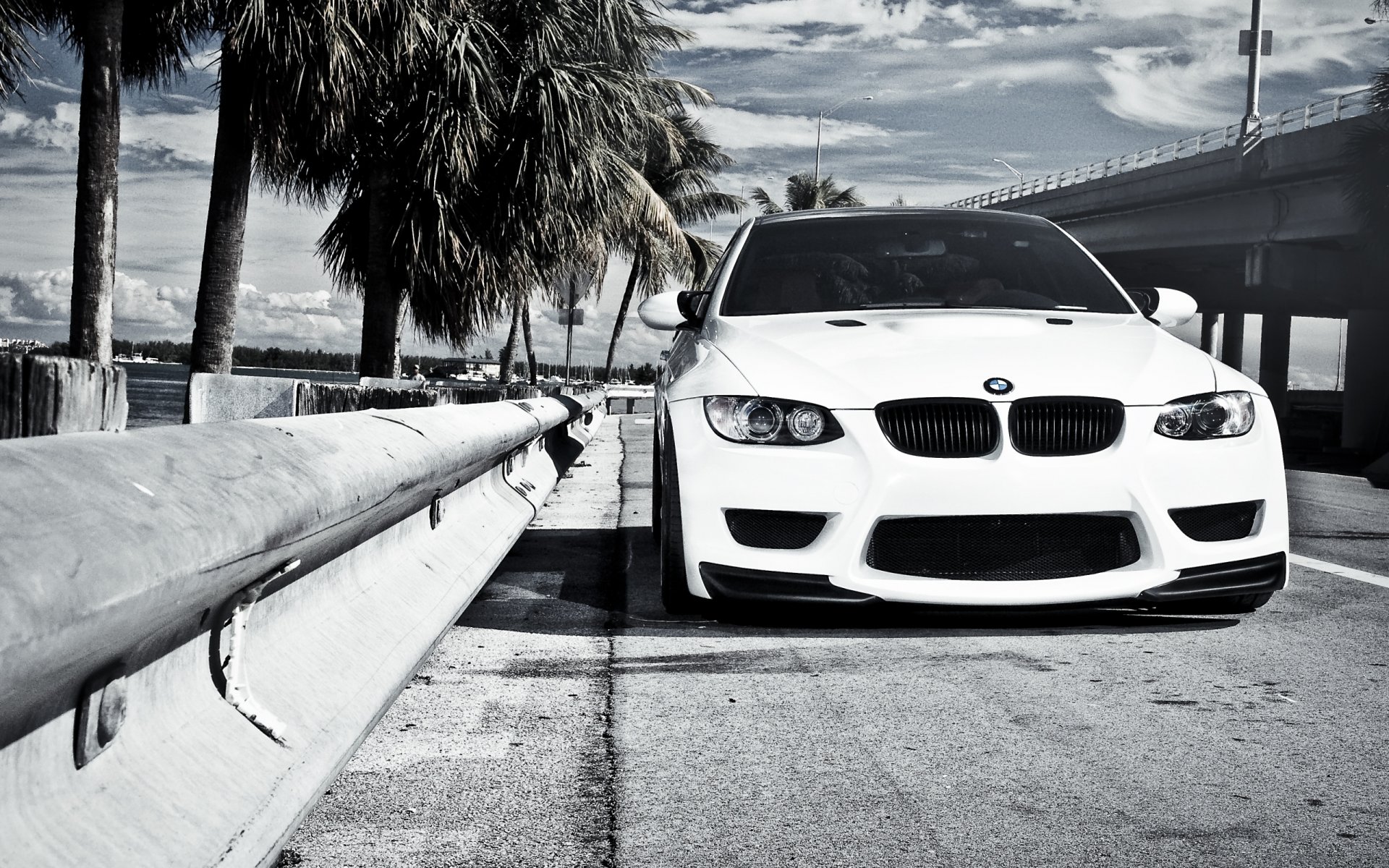 bmw m3 e92 white bmw guardrail bridge