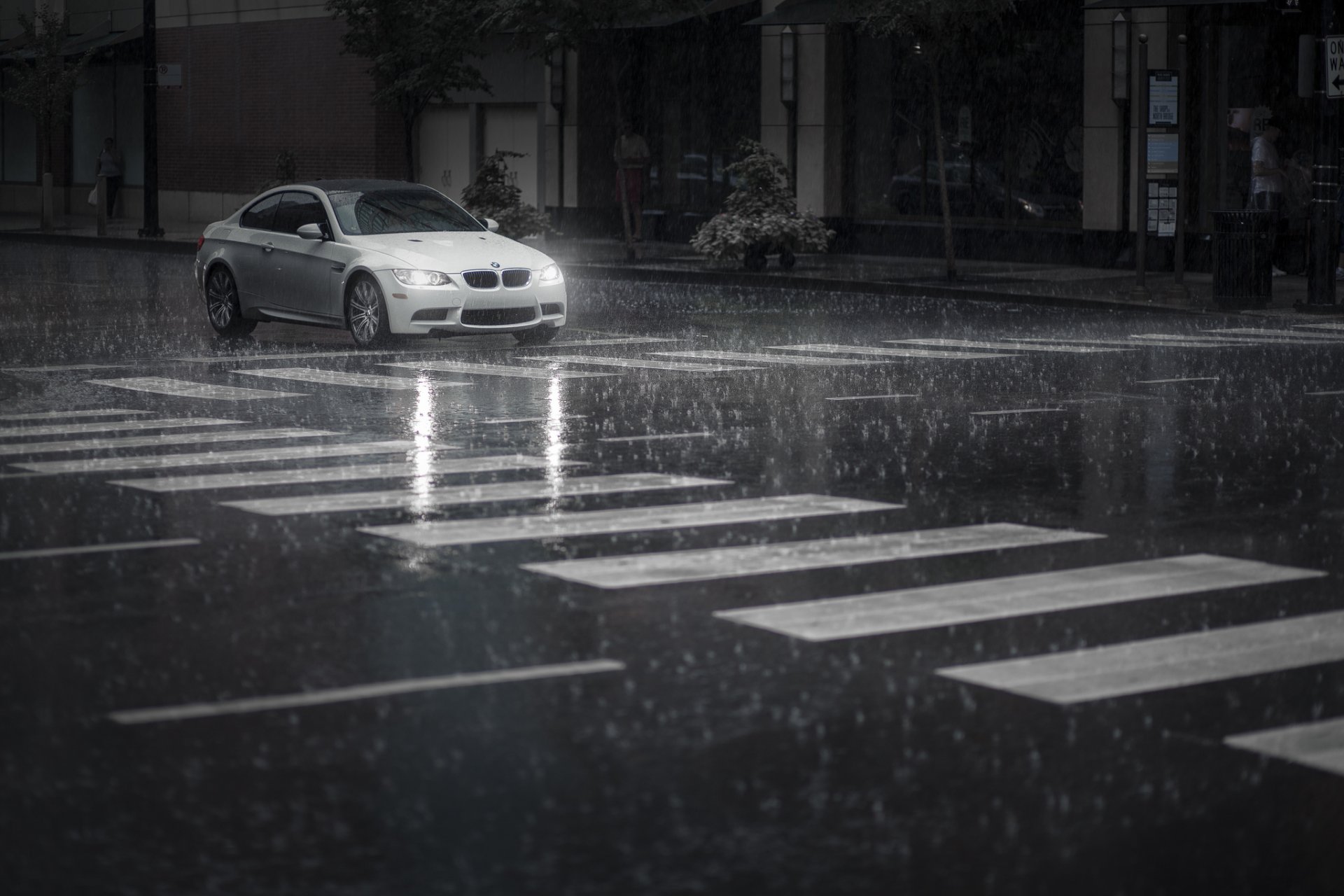 bmw m3 voiture voiture rue pluie