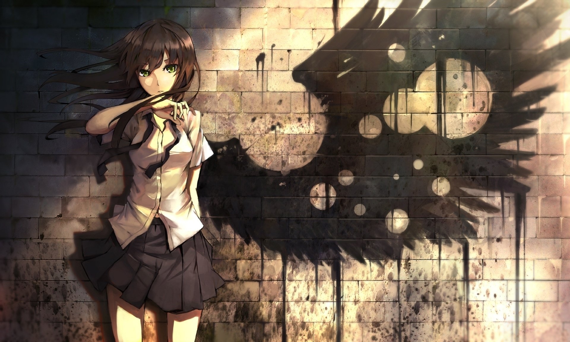 form holes shadow seafh wall art wing girl