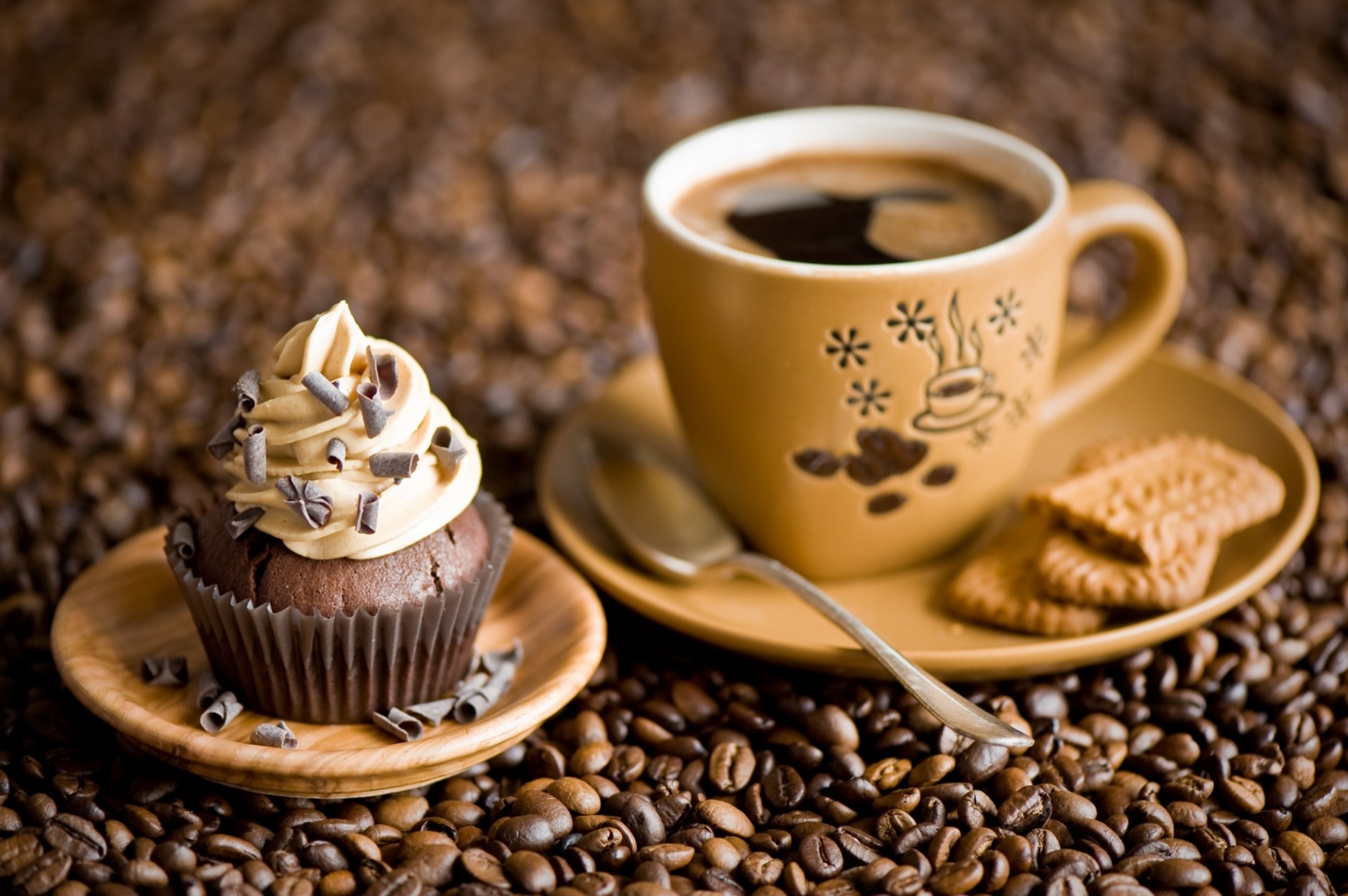 coffee beans coffee mug cupcakes cookie