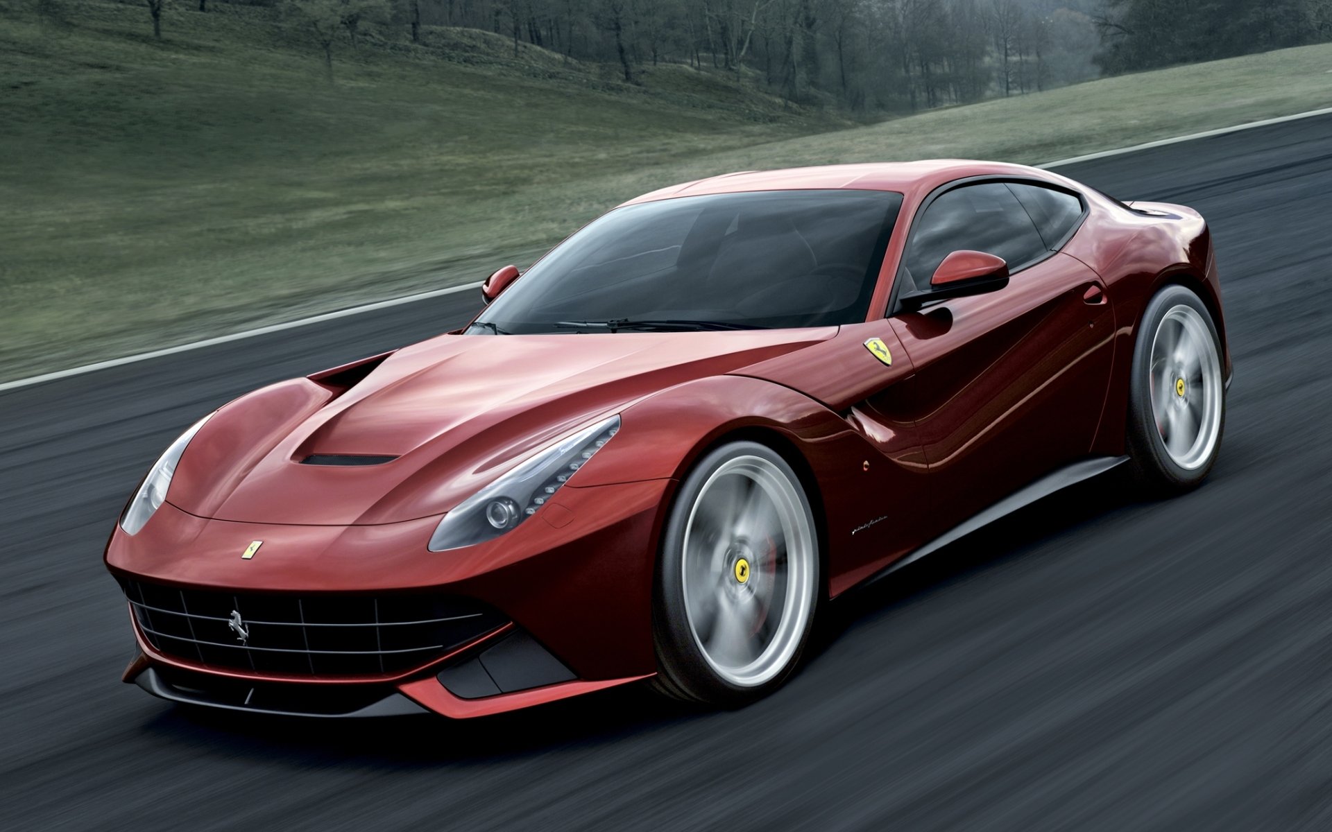 ferrari f12 berlinetta ferrari f12 berlineta supersamochód czerwony przód droga