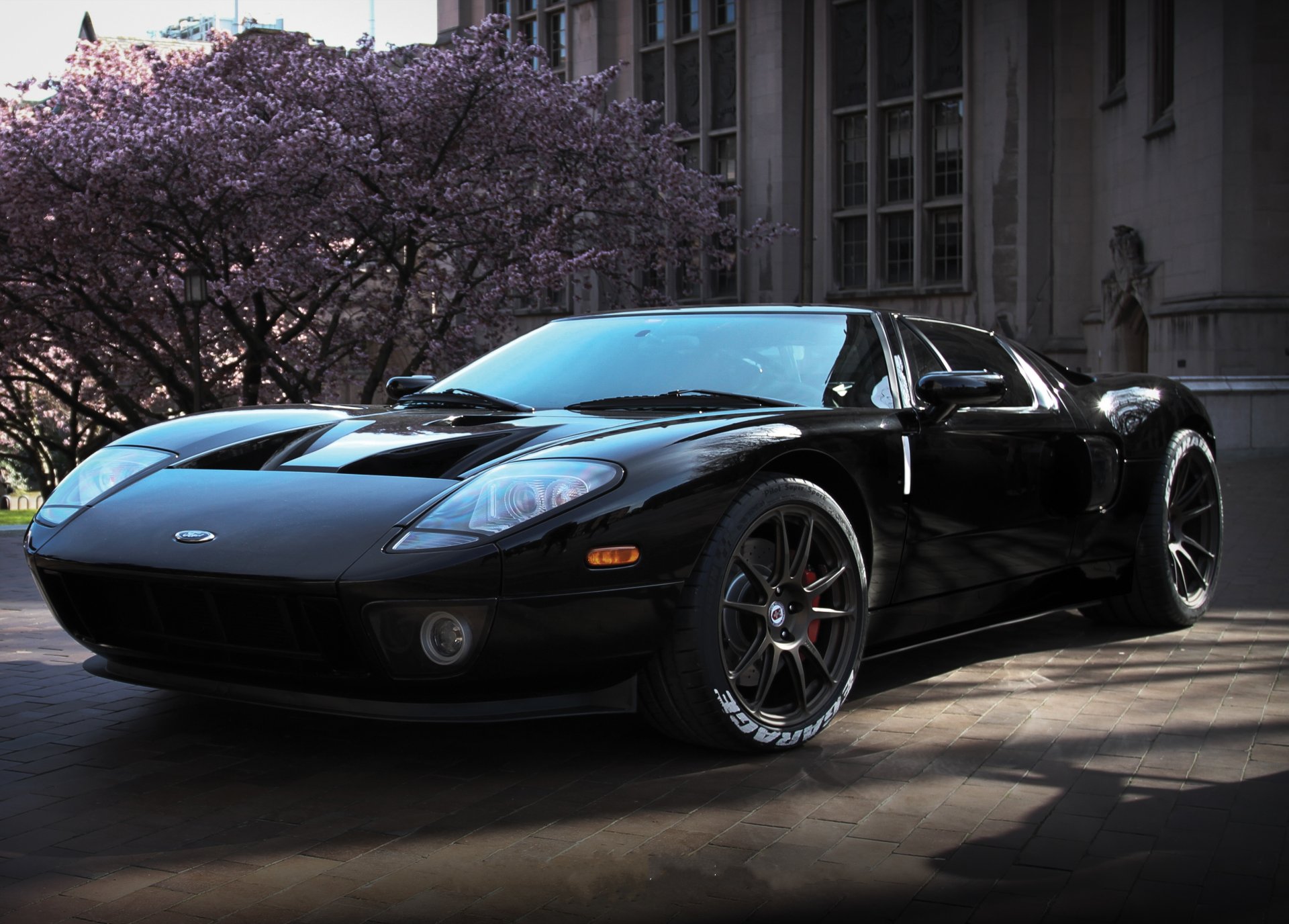 ford gt negro ruedas gt edificio madera