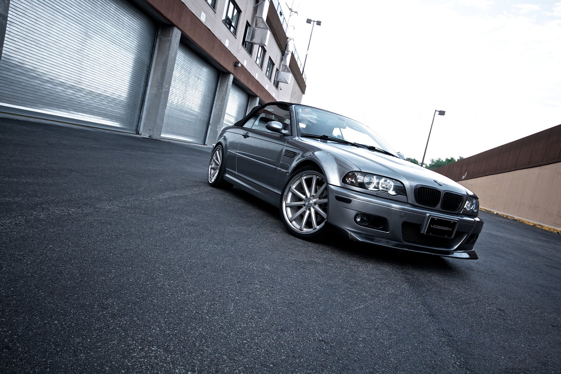 bmw m3 e46 cabrio silvery convertible silver front building