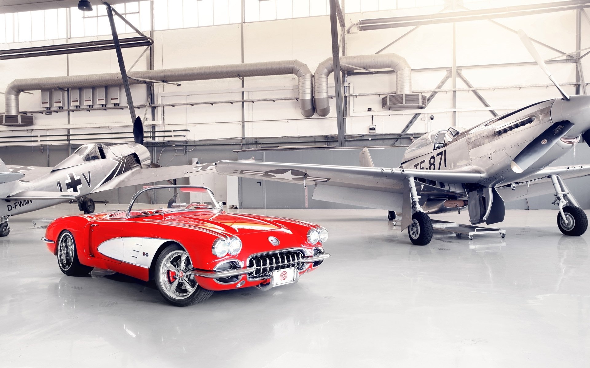 chevrolet corvette c1 1959 na zamówienie według pogea racing chevrolet custom classic tuning czerwony felgi przód hangar