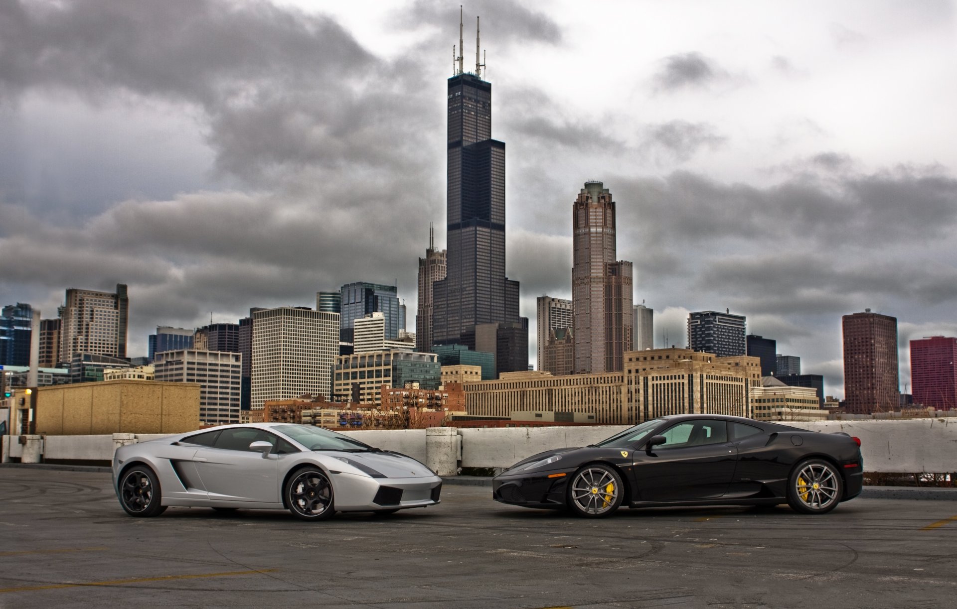 ferrari f430 schwarz lamborghini gallardo silber chicago ferrari lamborghini silber himmel wolken