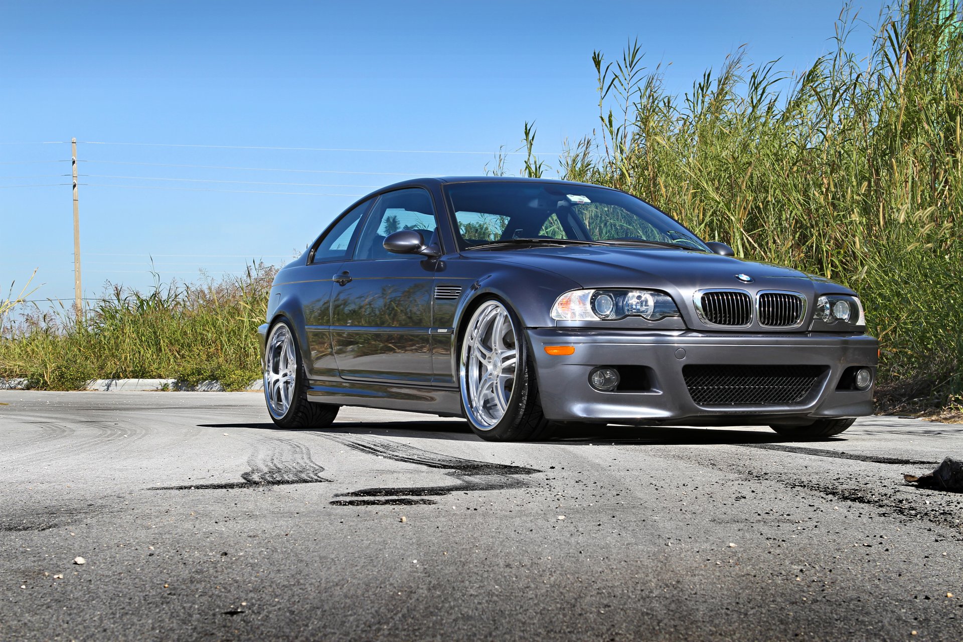 bmw m3 e46 silber bmw silber himmel asphalt