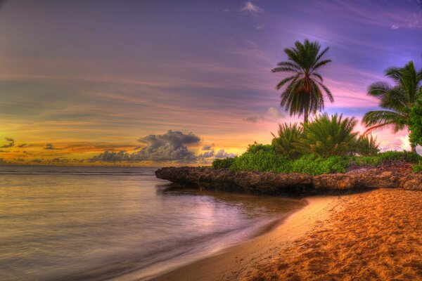 Sunrise landscape on the beach