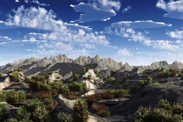 Schöne Natur. Himmel und Berge