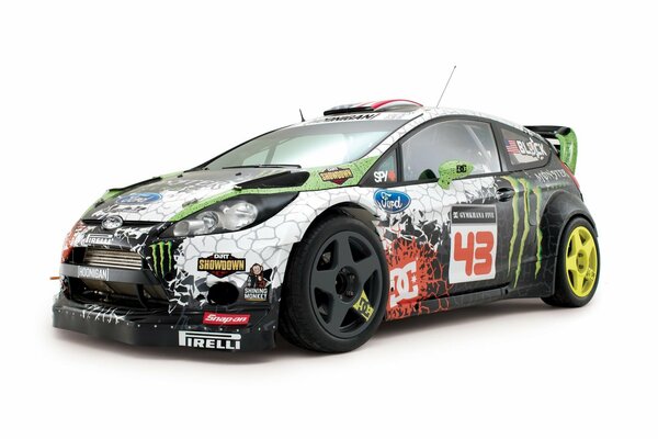 Ford fiesta rally car, monster energy