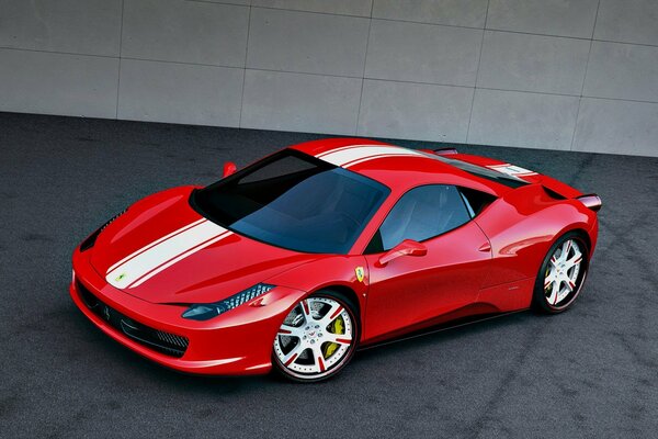 Rouge Ferrari vue de dessus