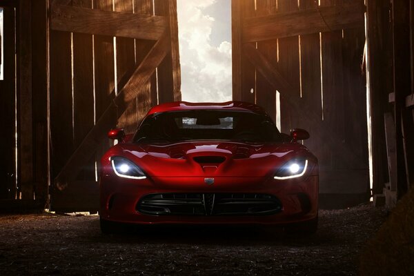 Red Dodge Viper Supercar