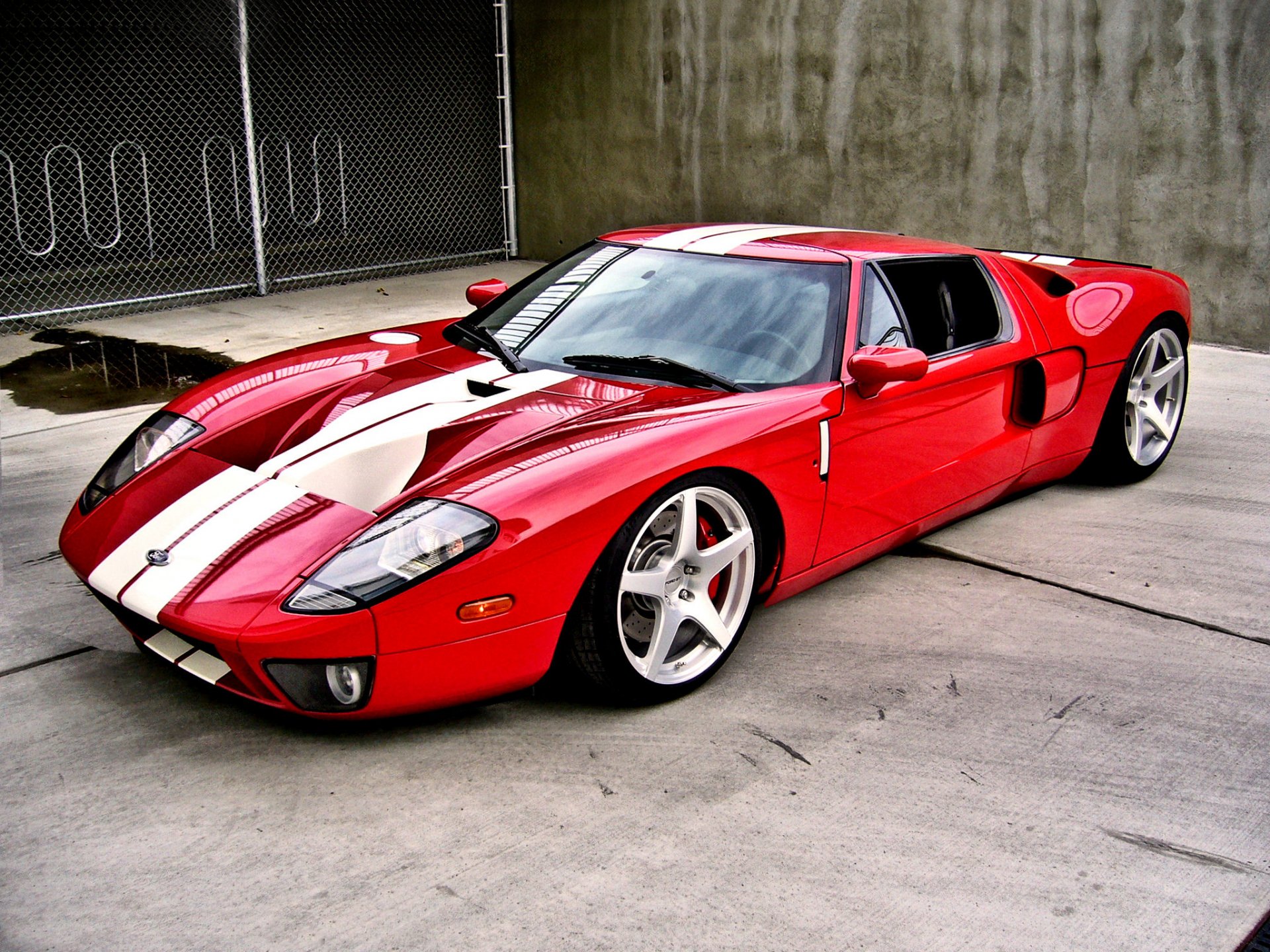 ford gt rojo rojo sport car rejilla reflexión