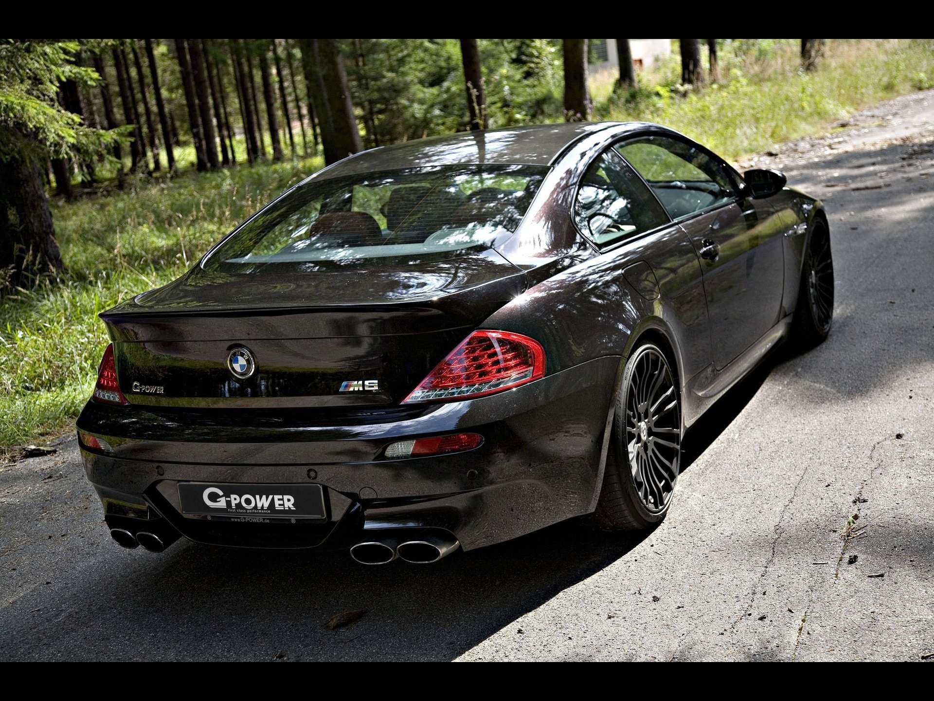 bmw m6 g-power noir forêt