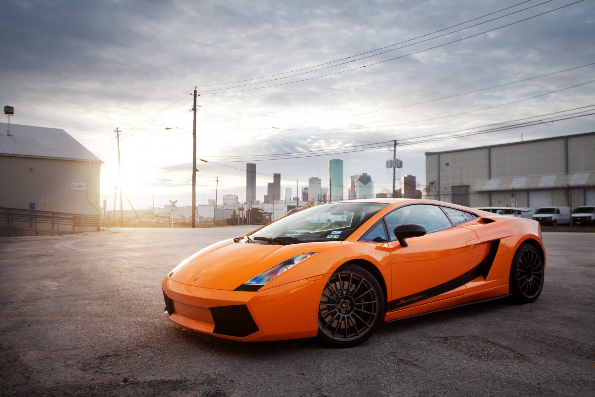 lamborghini gallardo orange lamborghini lamborghini gallardo ville soleil éblouissement ciel