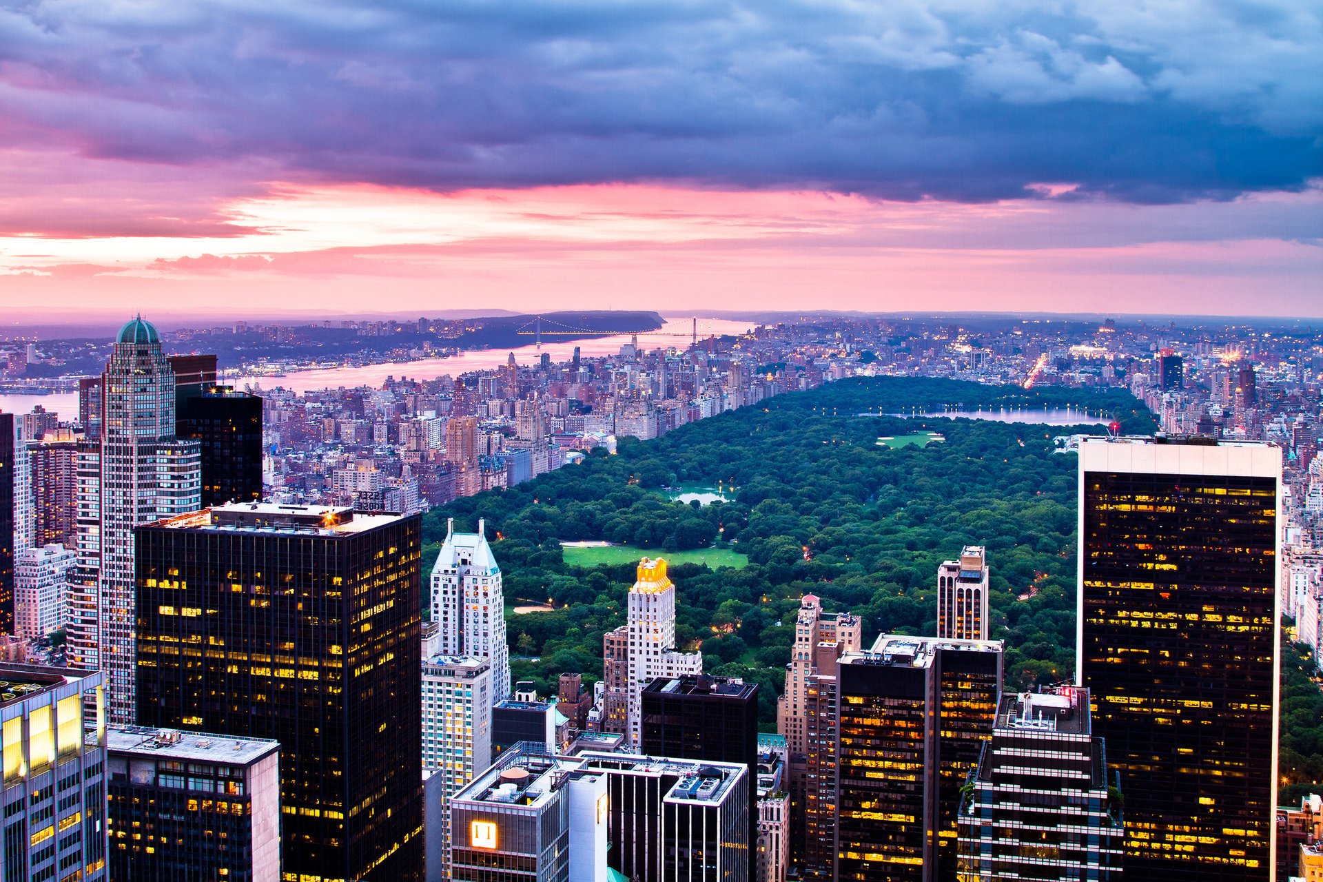 ville coucher de soleil central park new york