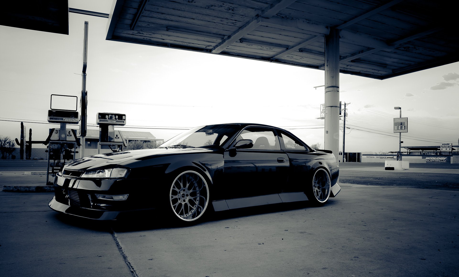 nissan silvia s14 black sylvie petrol station