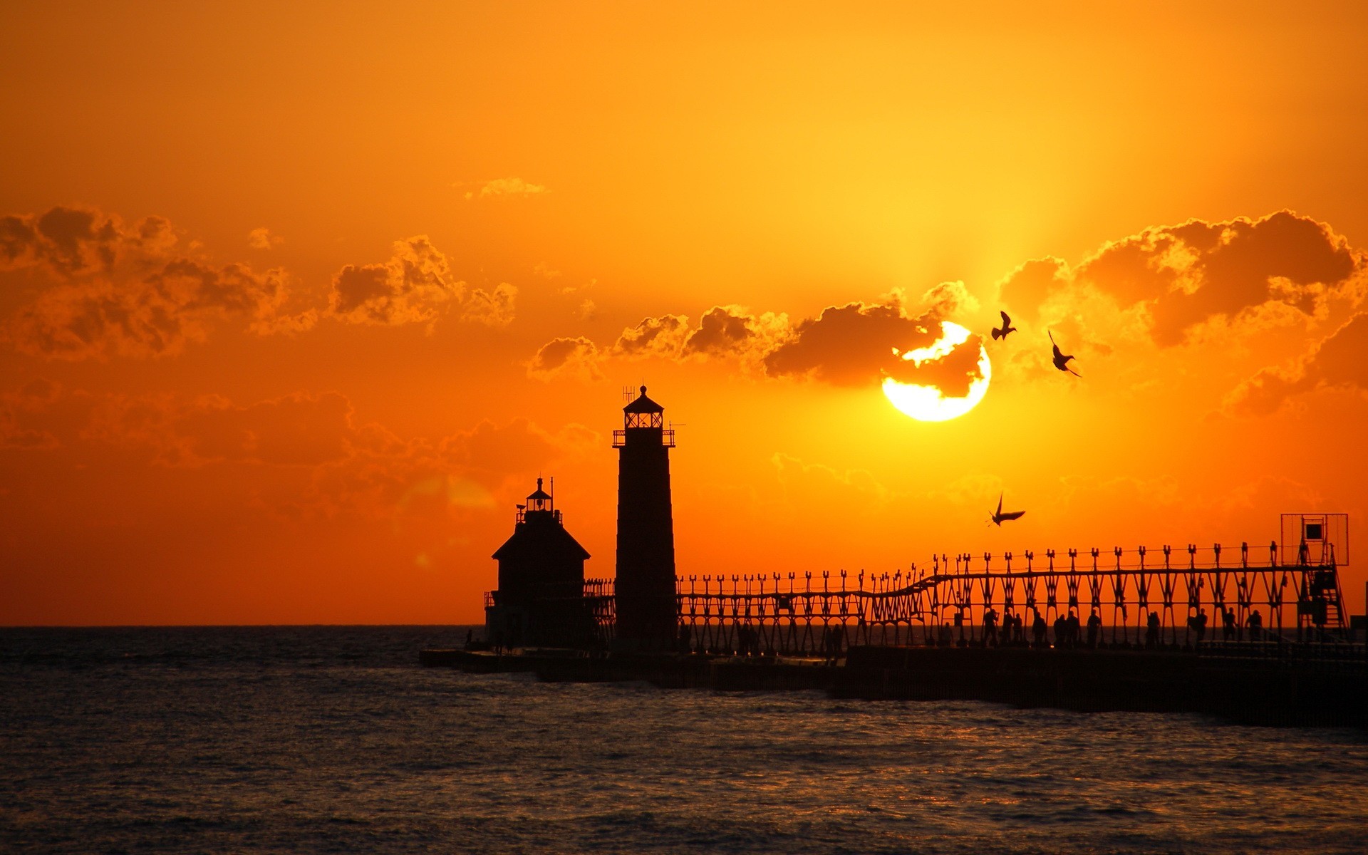 tramonto spiaggia mare faro