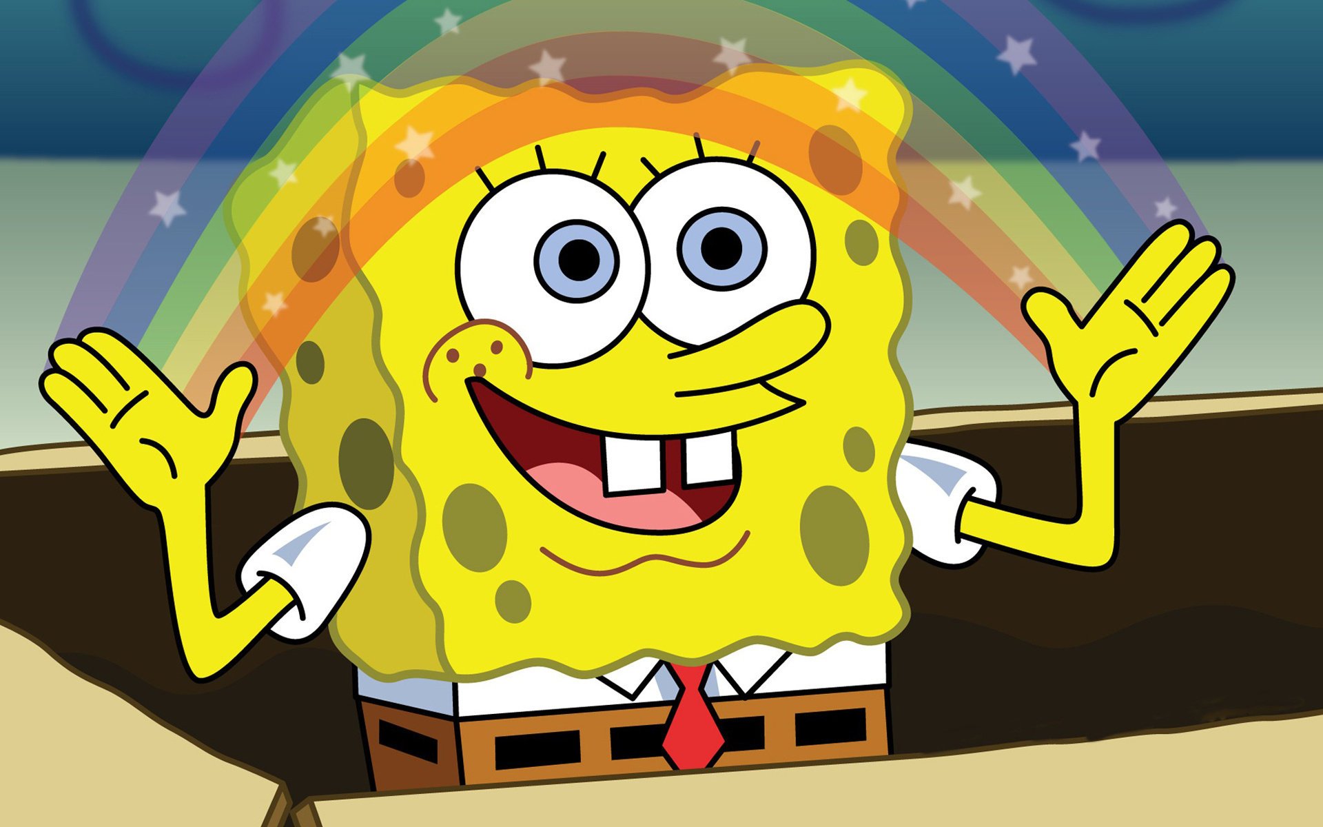 spongebob serial animowany gąbka tęcza