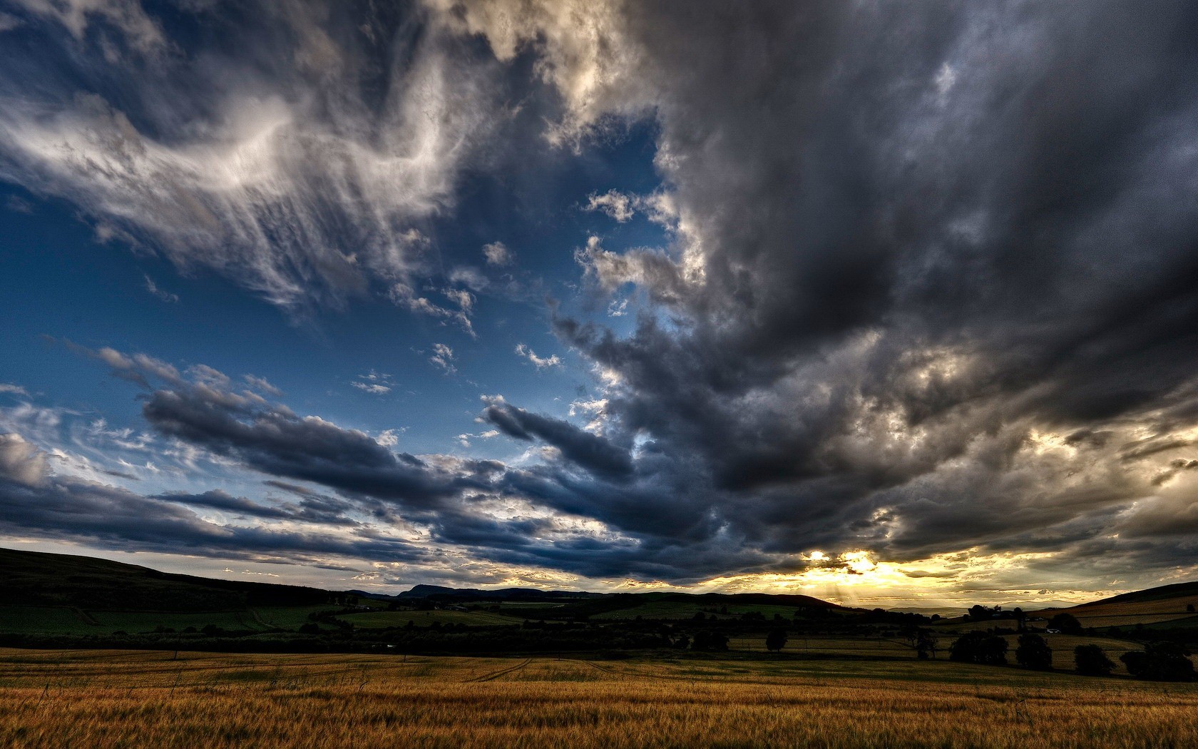 night the field sunrise