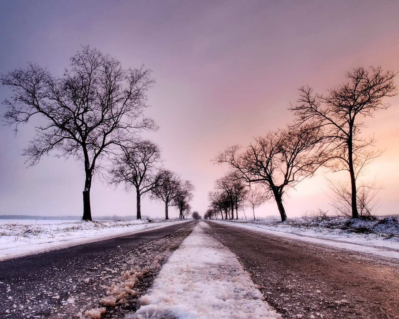 straße winter schnee