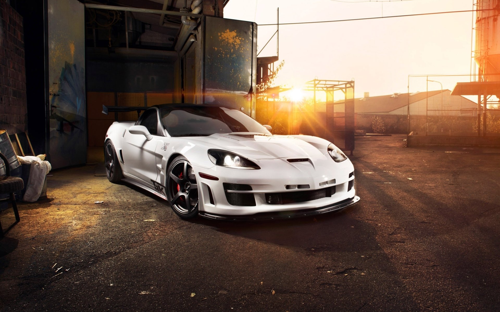 chevrolet corvette zr1 tikt triple-x s6 chevrolet supercar front tuning sonne umschlag himmel