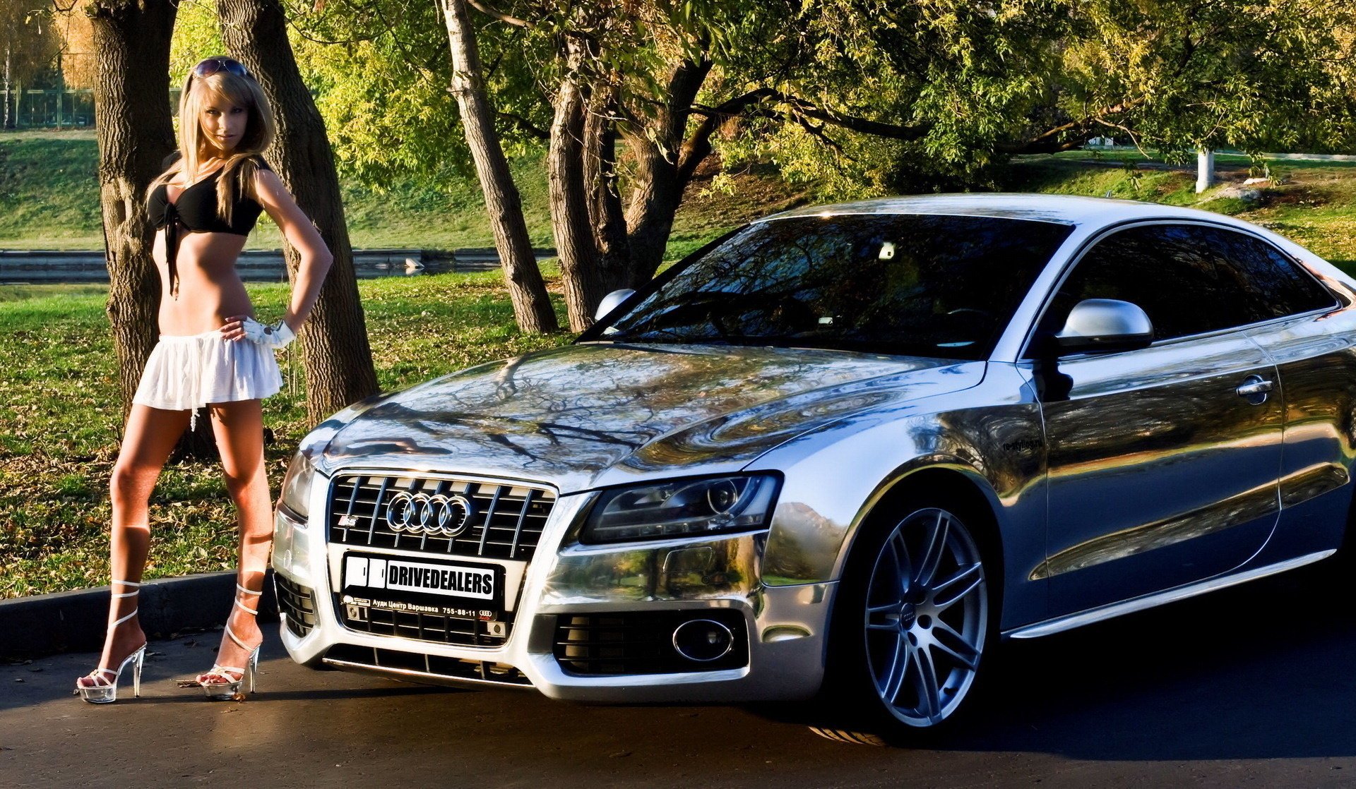 auto brillante cromo audi coche s5