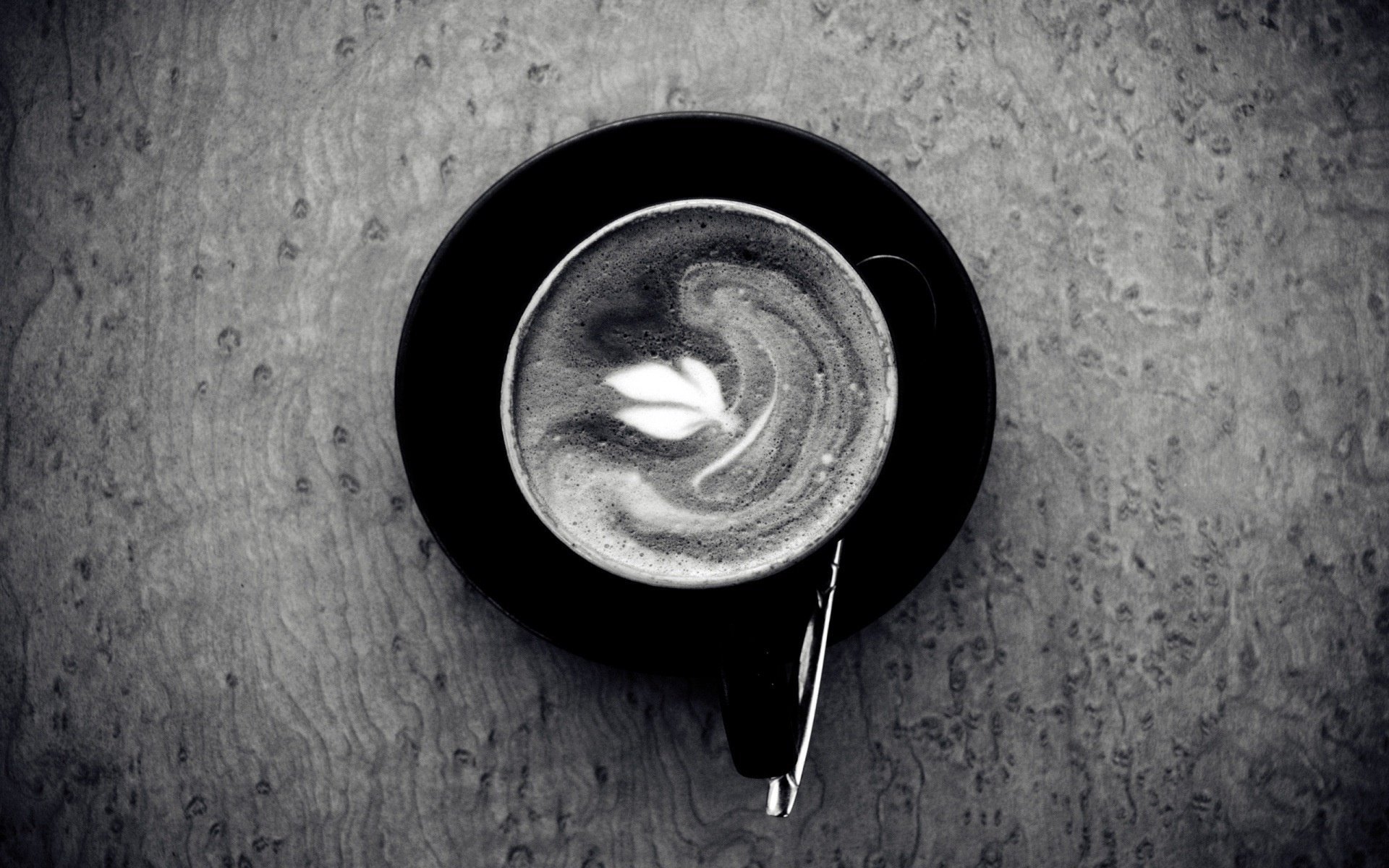 coffee black and white sheet spoon