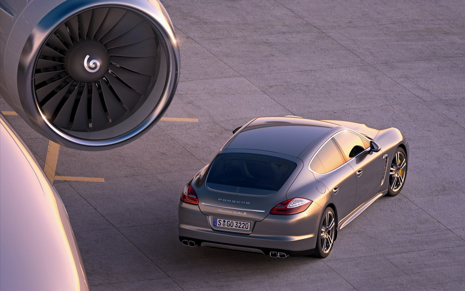 porsche panamera turbo 2011 avion moteur asphalte