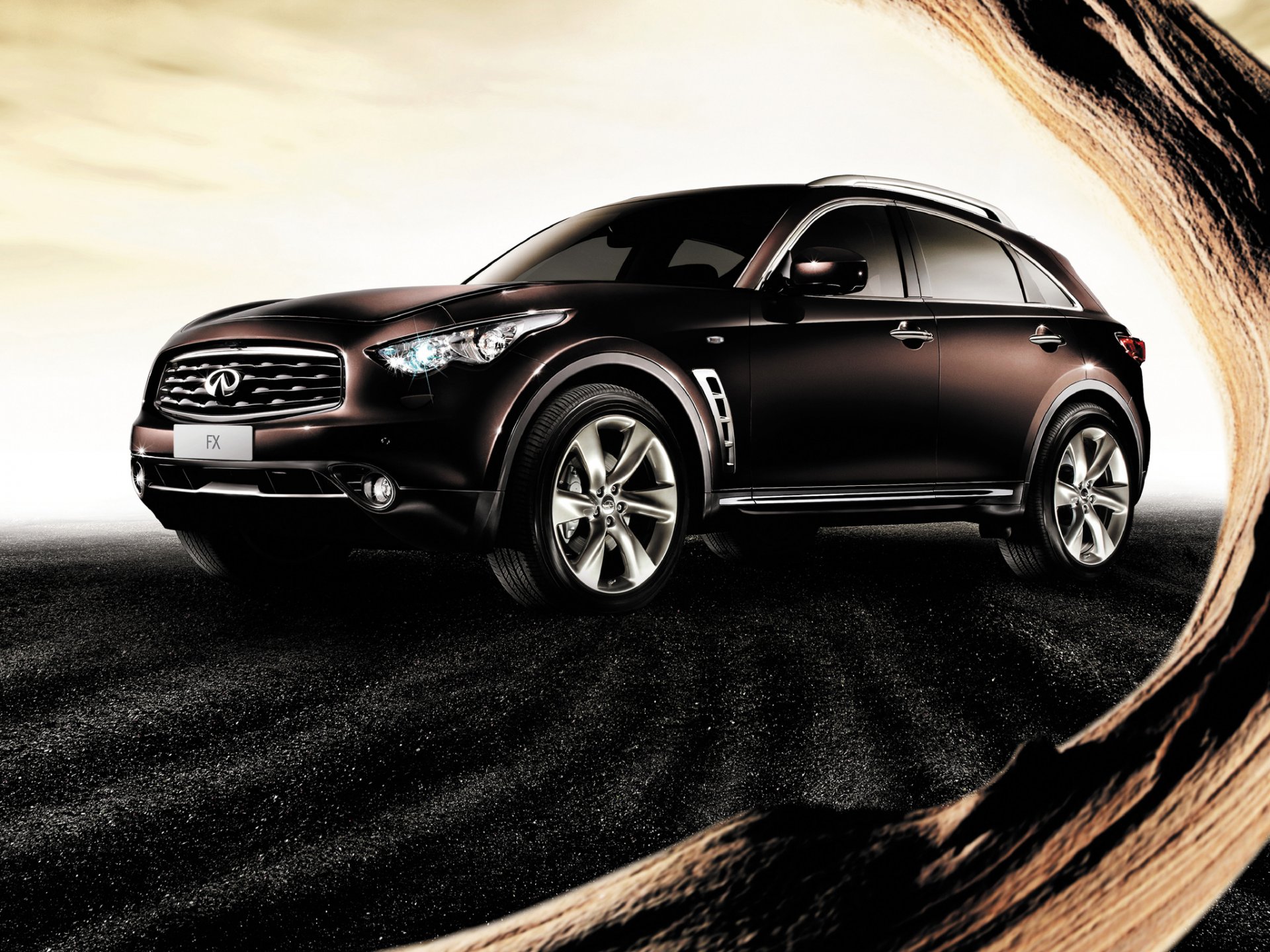 infiniti fx infiniti crossover coche fresco frente llantas madera