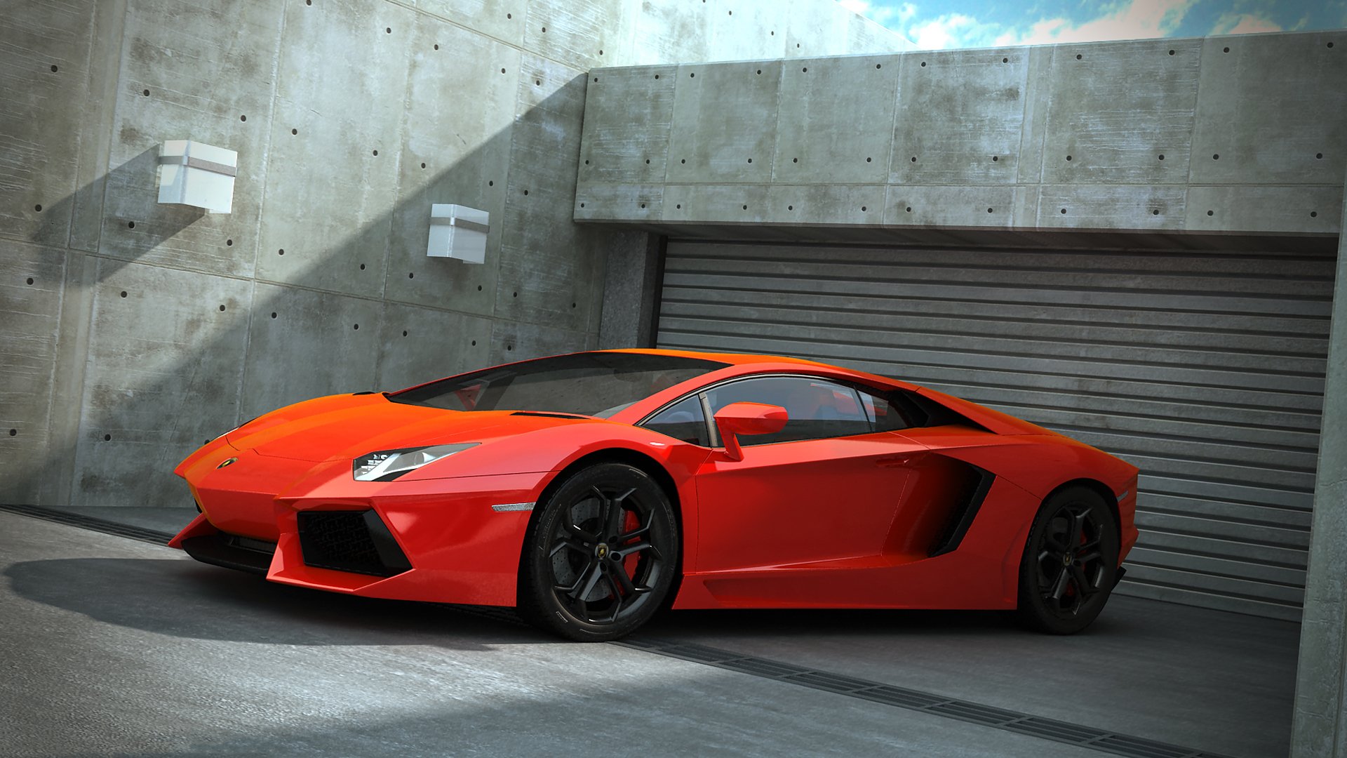 lamborghini aventador garage orange