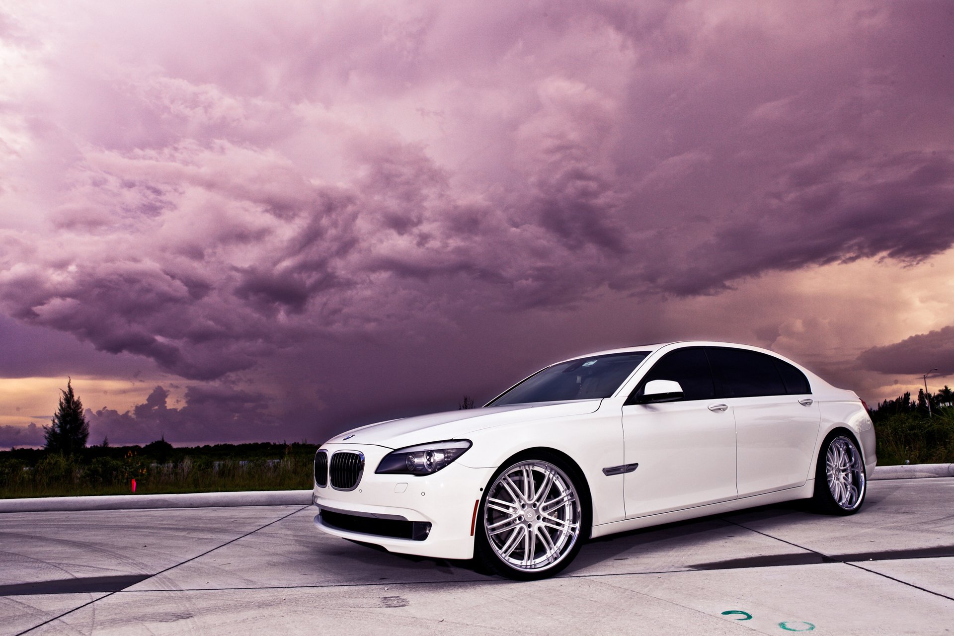 bmw 750li weiß himmel wolken