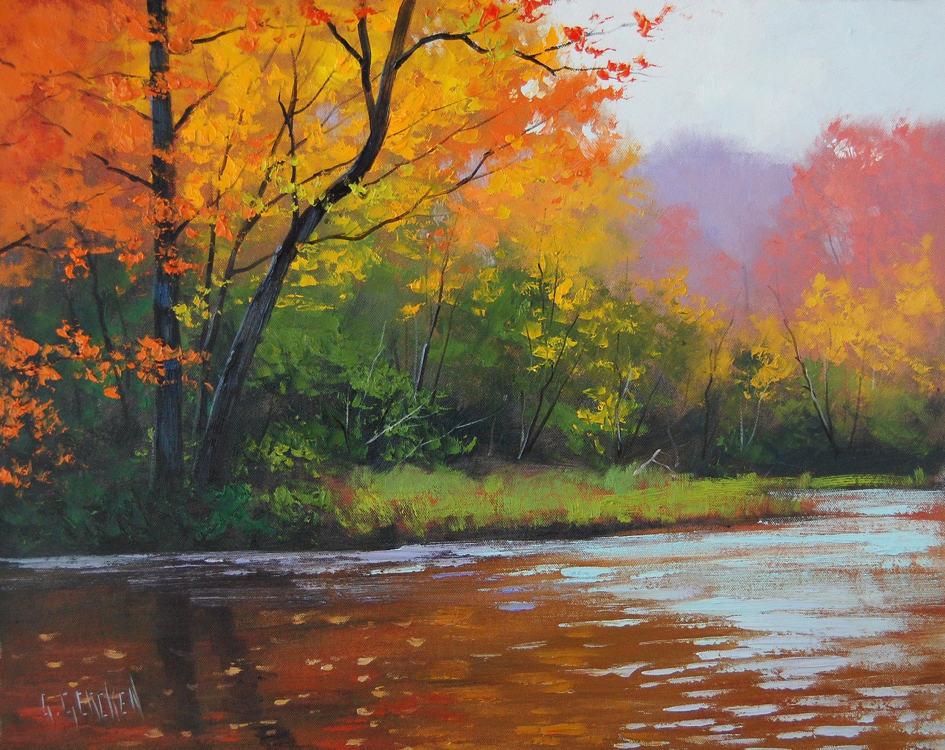 autumn stream arte artsaus disegno