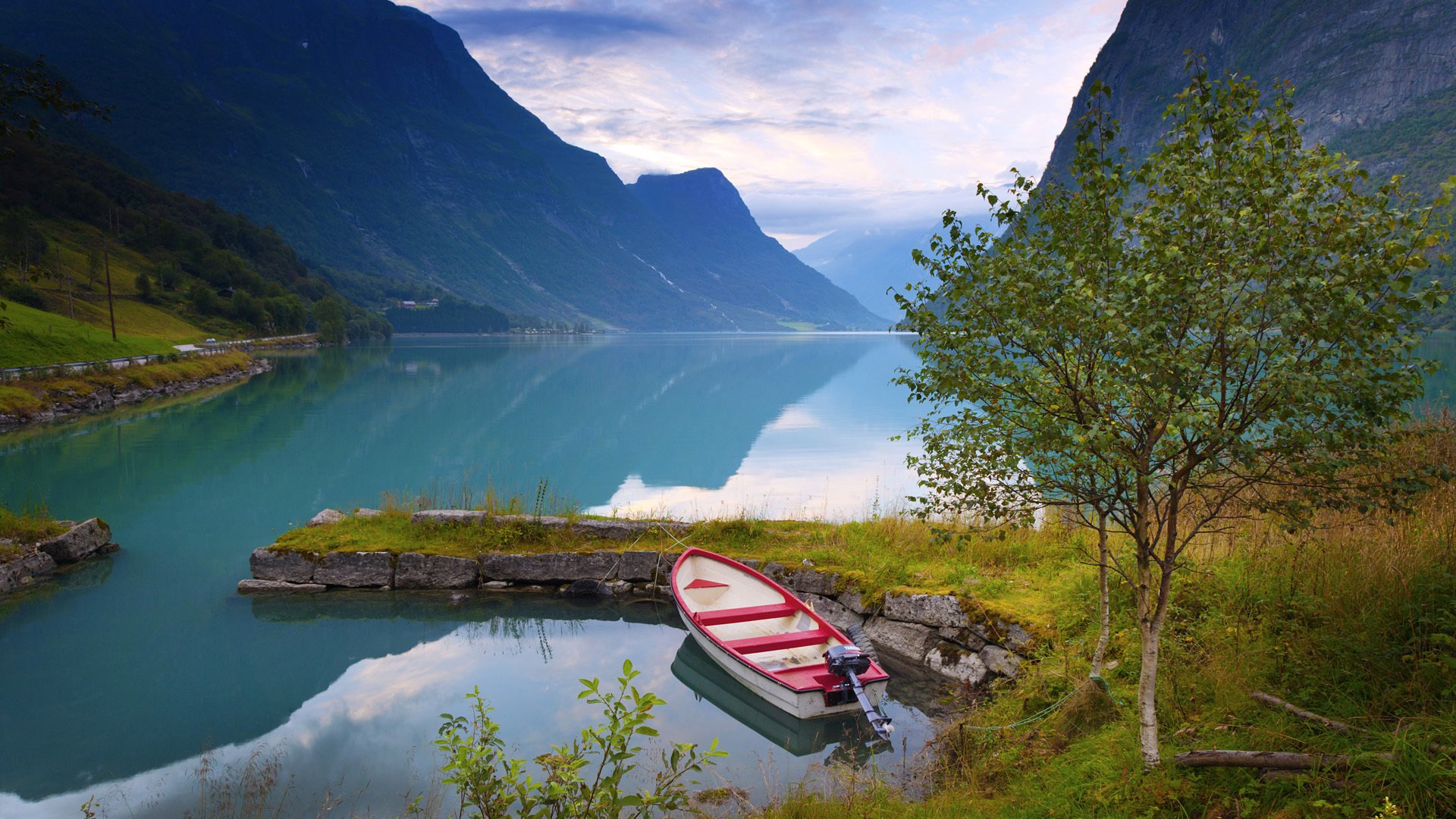 lago norvegia norvegia natura barca