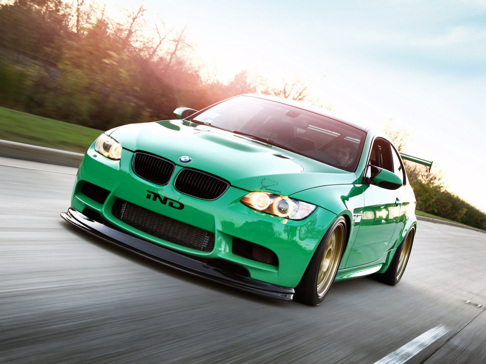 bmw m3 auto coupé tuning ind verde inferno e92 2011 bmw monster corse fari carta da parati