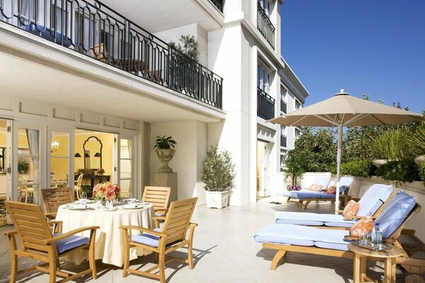 Sunny day on the outdoor veranda