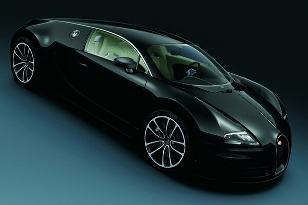 Sportivo nero Bugatti sfondo elegante