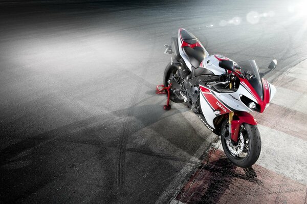 Brand new shiny white-red Yamaha