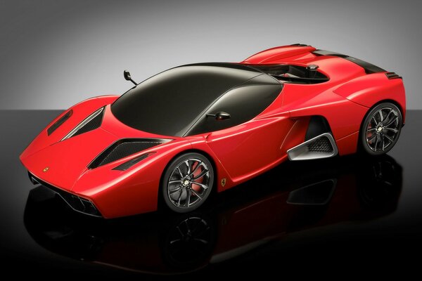 El legendario superdeportivo Ferrari, un modelo de color rojo