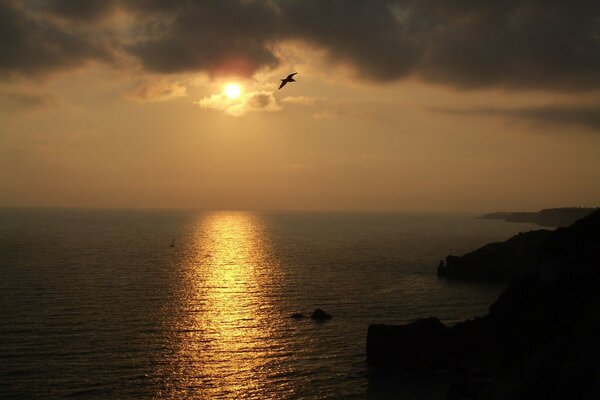 Coucher de soleil la nuit