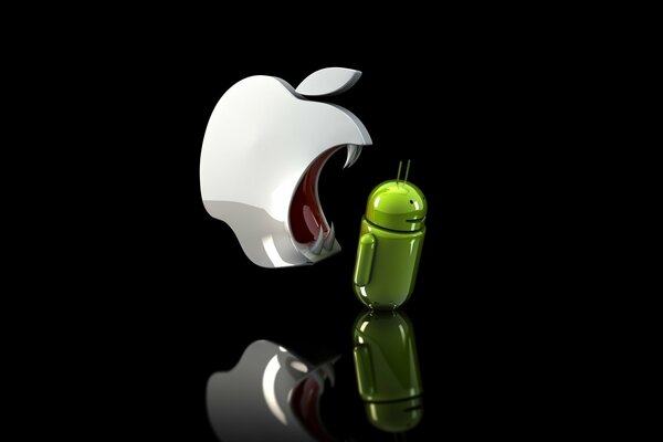 Image of the evil apple and android