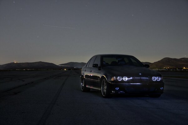 A trip home in the evening by car