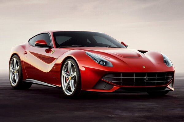 Czerwony Ferrari berlinetta jasny design