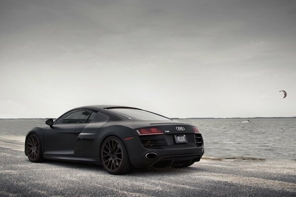 Audi on the ocean landscape