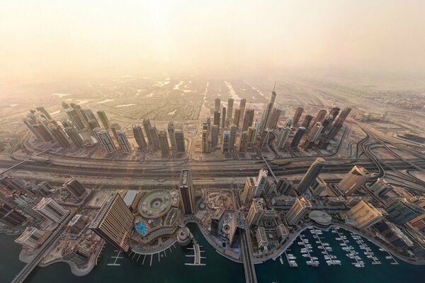 Vista a Volo d uccello di Dubai