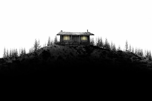 A lonely house on a hilltop