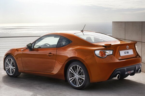 Pomarańczowy Toyota hachiroku GT 86 sportowy samochód Coupe