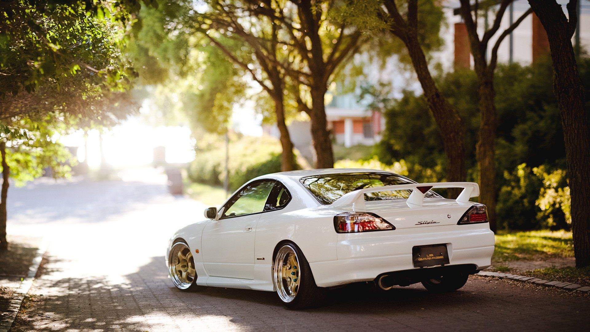 nissan silvia car c15 trees white light nissan