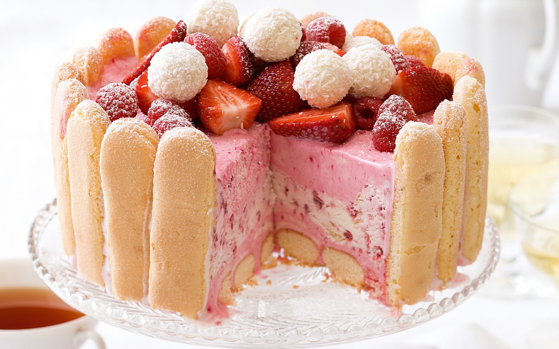 fraise gâteau baies repas doux dessert